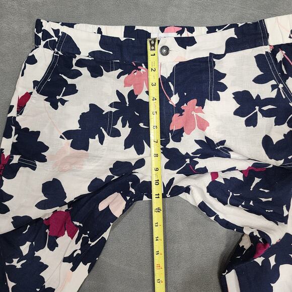 Liz Claiborne Pants Large Linen Blend Floral Wide-Leg Fun Boho Colorful Beach - Picture 11 of 12
